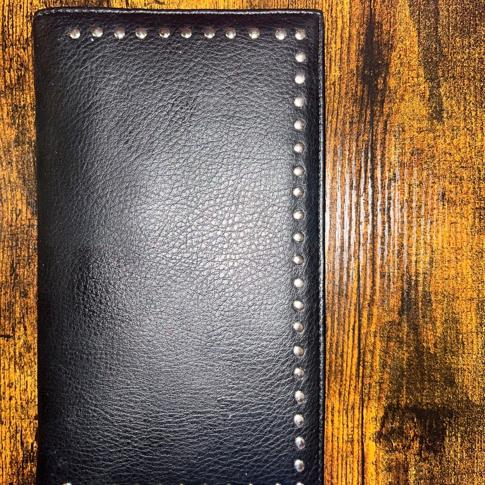 INC International Concepts Black and Silver Leather Wallet